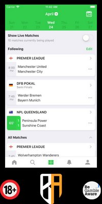 Live scores stream on the Crowd Scores app