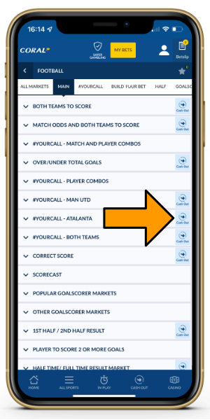Coral app cash out markets