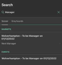 Next manager betting on bet365 app