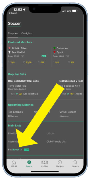 list of football boosts on bet365 app