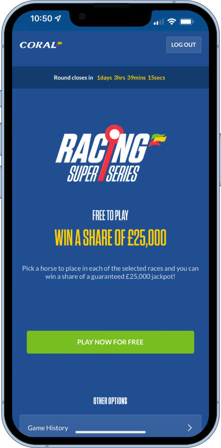 Racing Super Series opening page