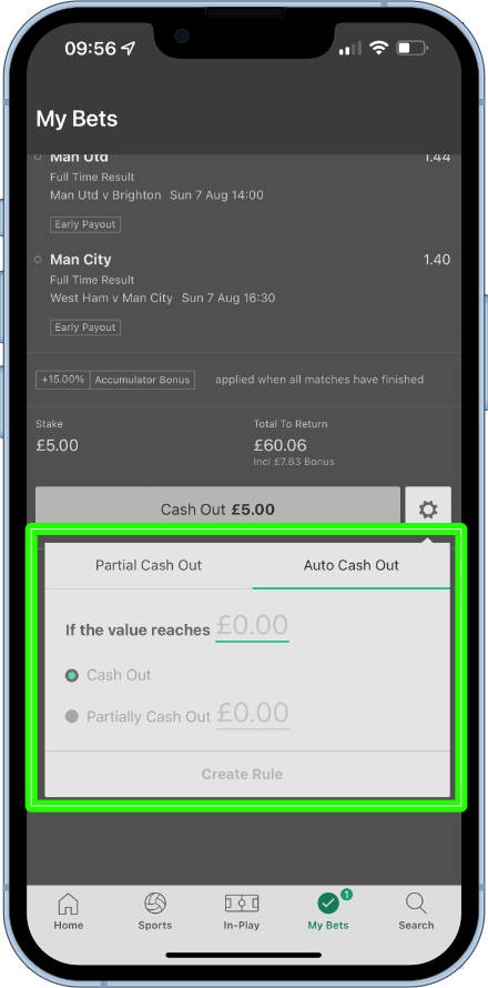 auto cash out pop up window