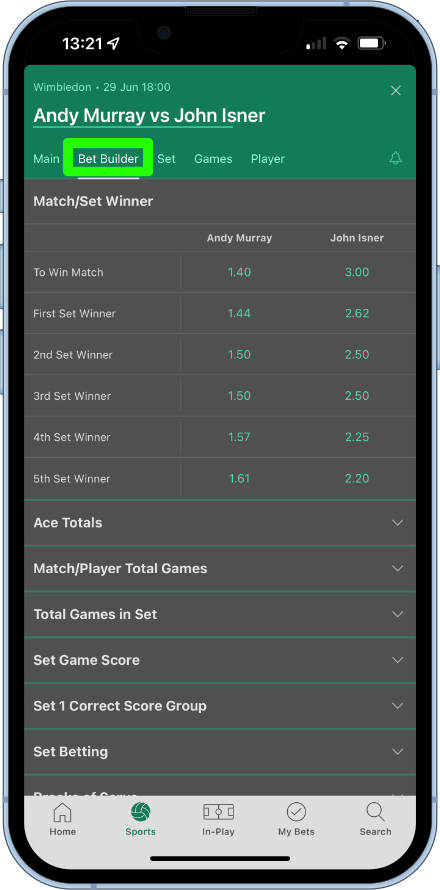 bet365 tennis bet builder