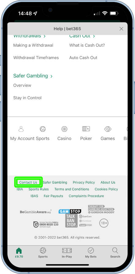 how to contact bet365
