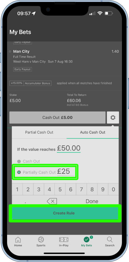 automatic partial cash out at bet365
