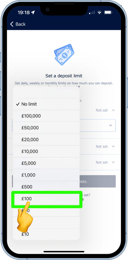 setting a £100 daily limit