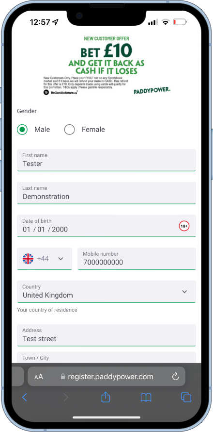 registering for an account
