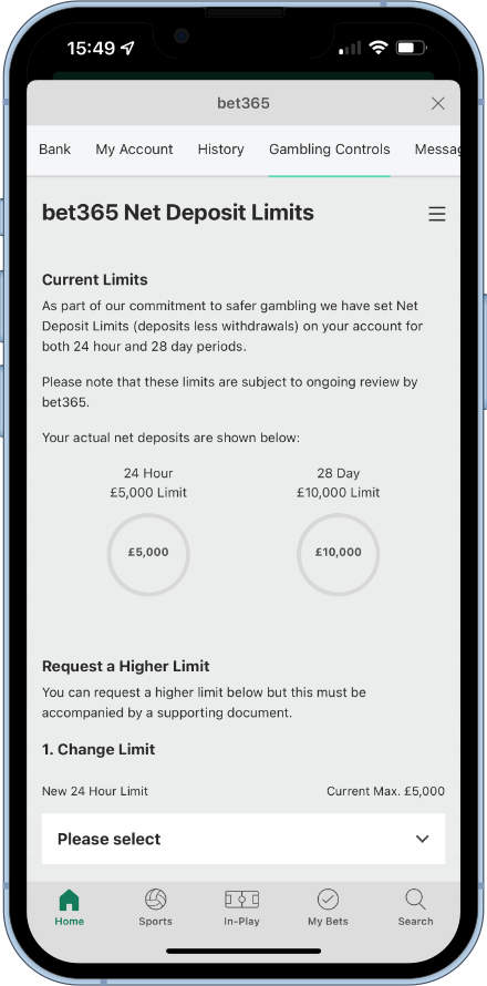 bet365 net deposit limits