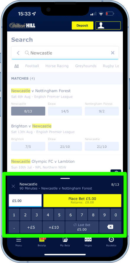 How to place a bet with William Hill