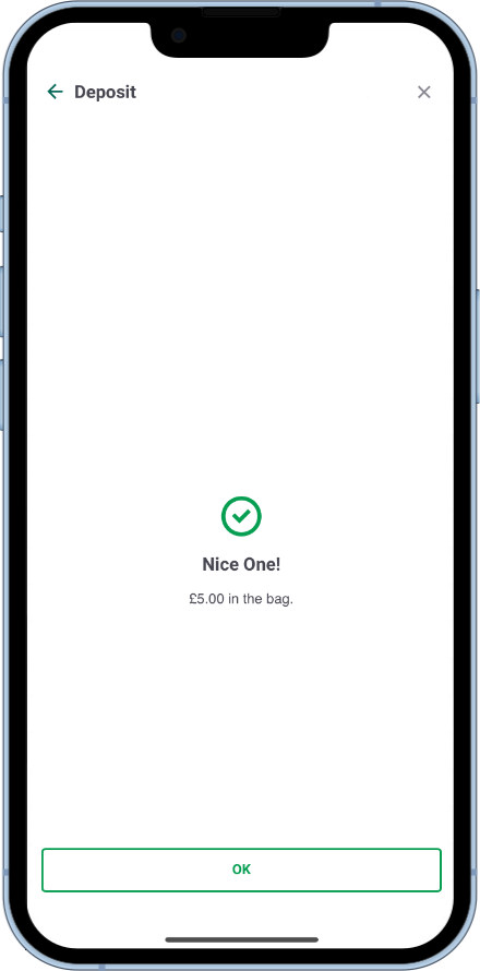 deposit confirmation by Paddy Power