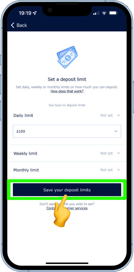 confirming new deposit limits with William Hill