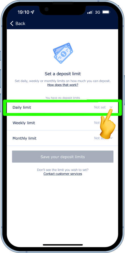How to set a deposit limit on the William Hill app