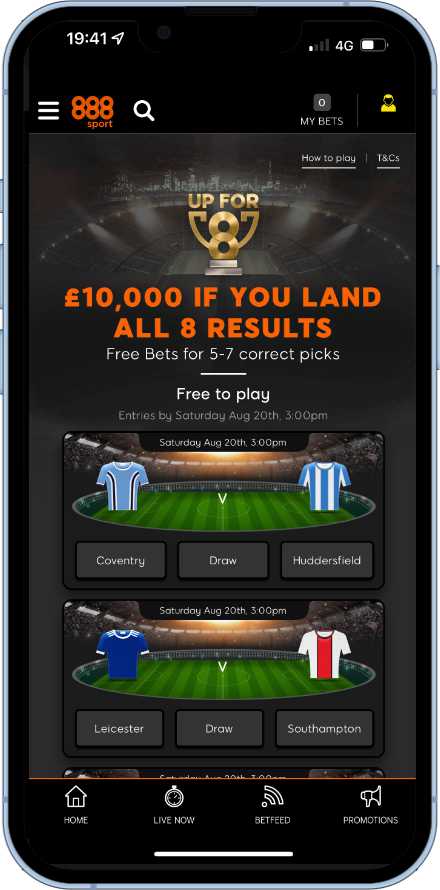 888sport Free Football Predictor - 8 Games, 8 Results, £8K Top Prize