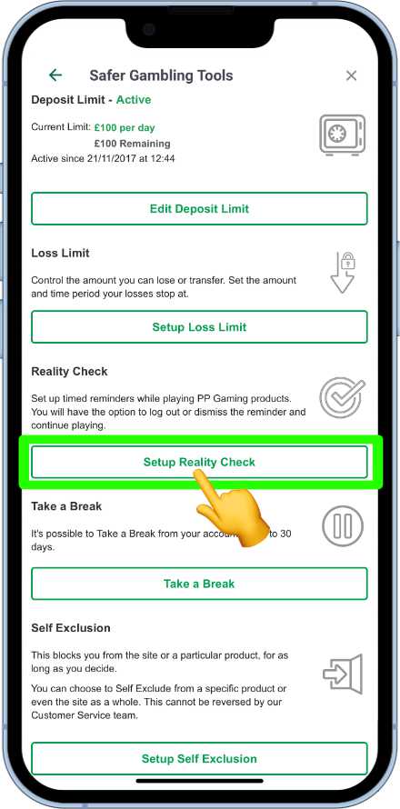 accessing the Reality check tool