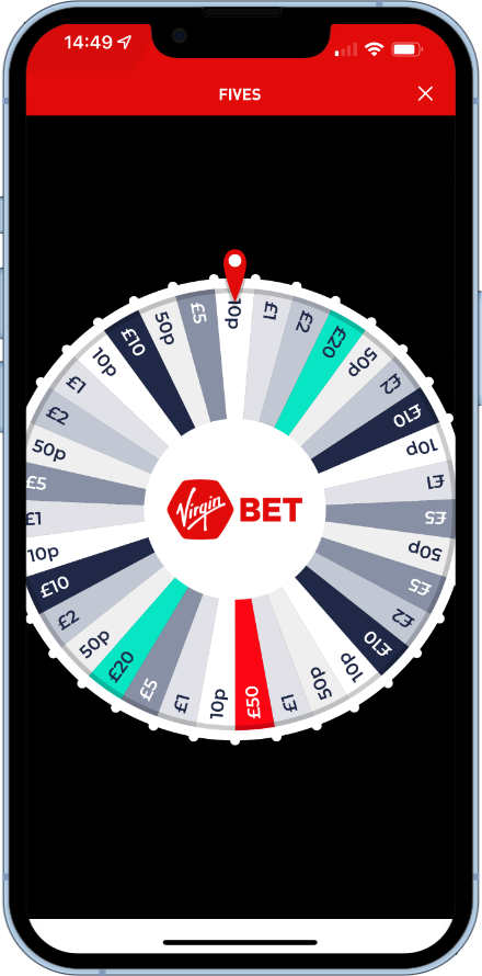 Fives cash prize wheel