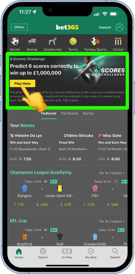 6 Scores Challenge from bet365: free to enter and £1 million to be won!