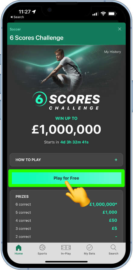 bet365 6 Scores Challenge: Play for a Share of One Million Pounds