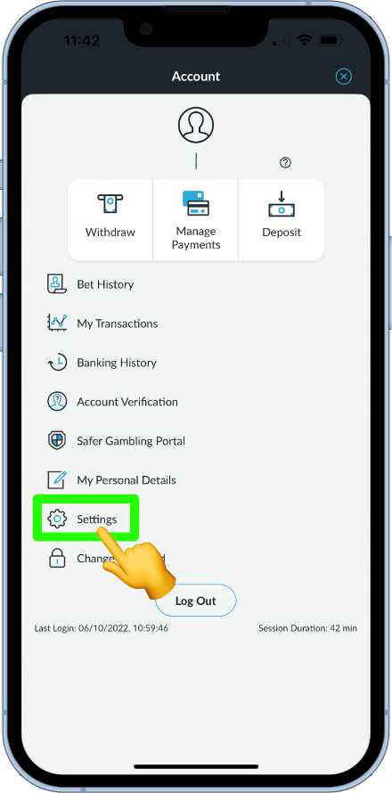 BetVictor app preferences and settings