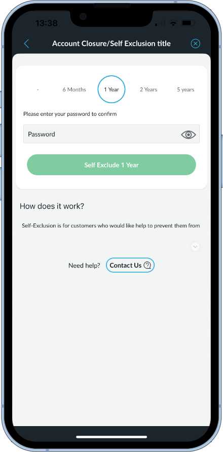 how to self exclude on the BetVictor app