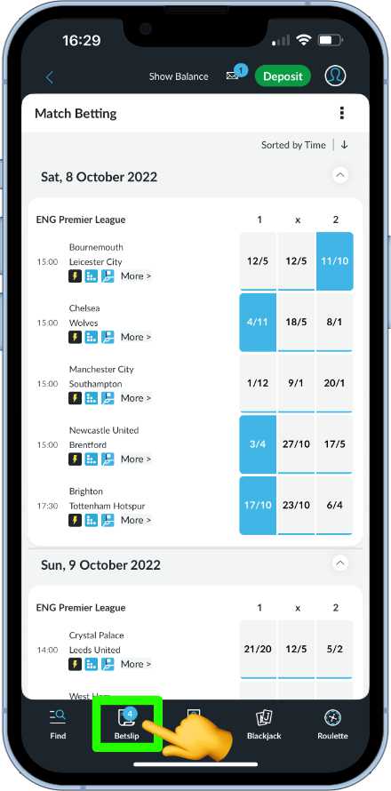 accessing bet slip on the BetVictor app