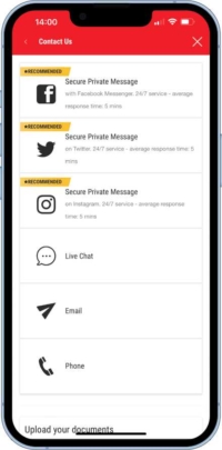 A screen shot showing extra help and support options