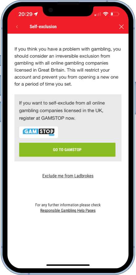 ladbrokes gambling controls Gamstop link