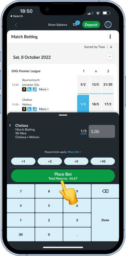 Placing a single bet