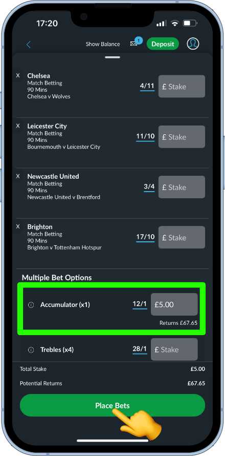 placing an acca with BetVictor
