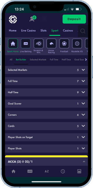 Grosvenor Sports app bet builder