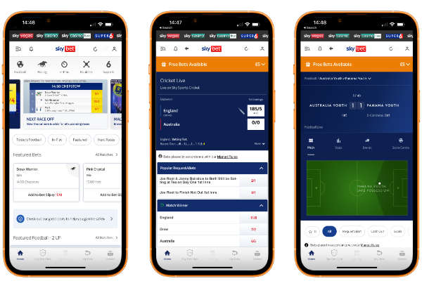 Skybet app screenshots