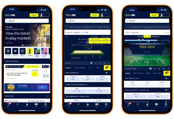 William Hill app screenshots