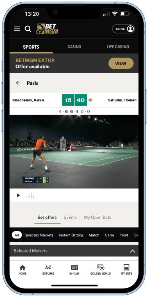 tennis live streaming screenshot