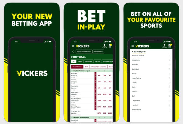 Vickers bet features taken from the App Store listing