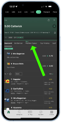 Position Payout on the bet365 app