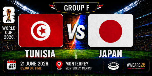 Tunisia v Japan group F world cup 26