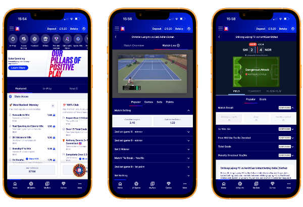 Betfred app screenshots