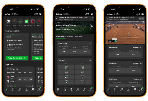 Betway app screenshots